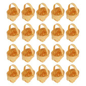 20 tk Väike käepidemetega korv Kootud korvid Puidust dekoratiivsed tühjad korvid kingituste jaoks Väikesed vitstest korvid peoteenimiseks