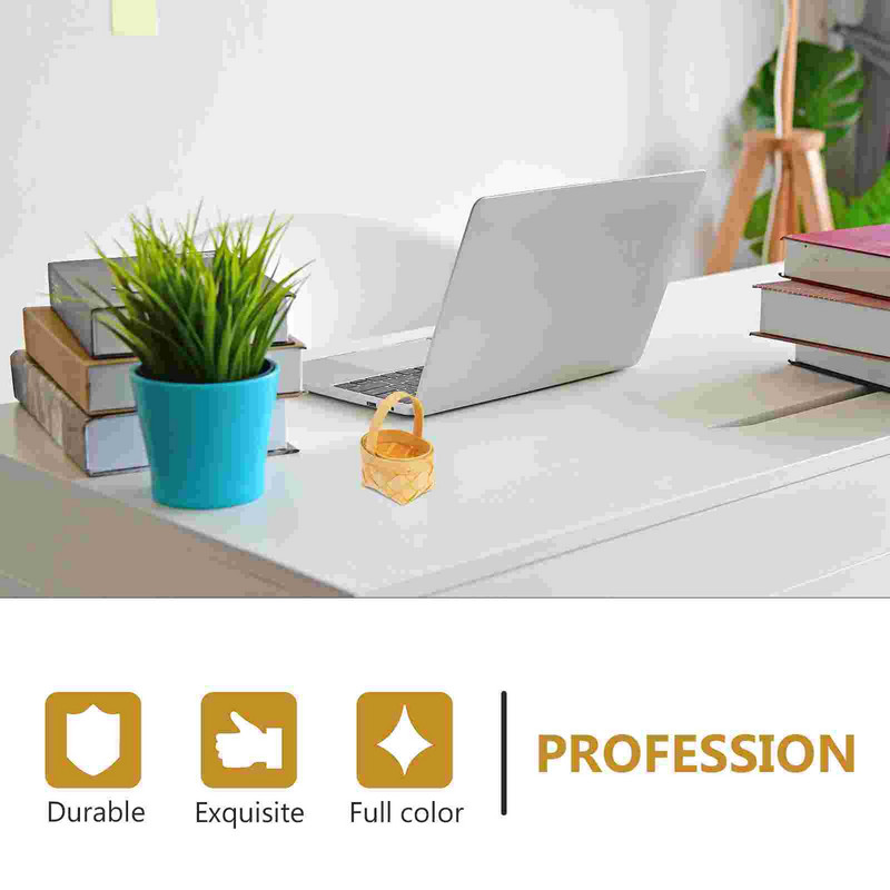 20 tk Väike käepidemetega korv Kootud korvid Puidust dekoratiivsed tühjad korvid kingituste jaoks Väikesed vitstest korvid peoteenimiseks