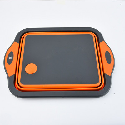 Sklopiva daska za sjeckanje Voće Povrće Košara za pranje i odvod Silikonska košara za pohranu Kuhinjski organizator Umivaonik Posuda za suđe