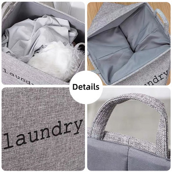 Двойна тъкан EVA Кош за мръсни дрехи Сгъваема кошница за пране с дръжки Квадратна кофа за съхранение Кофа за домашни играчки Органайзер