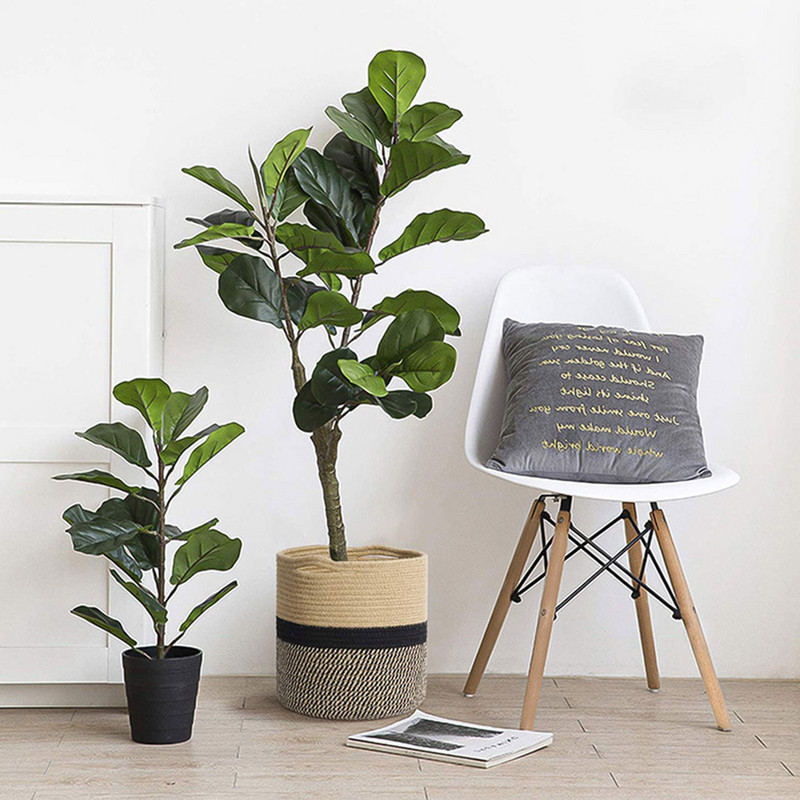 Coș rotund pentru plante de 20/25/30CM Coș decorativ țesut cu plante Container pentru ghivece de interior în aer liber pentru decorarea camerei de zi