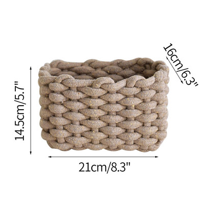 Rankomis austas daiktadėžės krepšelis namams Įvairūs austi krepšeliai Medvilninė virvė Kosmetikos laikiklis Knyga Žaislų stalviršio saugykla Namų dekoras