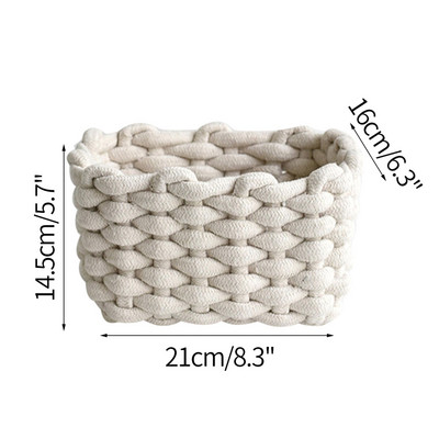 Rankomis austas daiktadėžės krepšelis namams Įvairūs austi krepšeliai Medvilninė virvė Kosmetikos laikiklis Knyga Žaislų stalviršio saugykla Namų dekoras