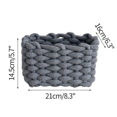 Rankomis austas daiktadėžės krepšelis namams Įvairūs austi krepšeliai Medvilninė virvė Kosmetikos laikiklis Knyga Žaislų stalviršio saugykla Namų dekoras