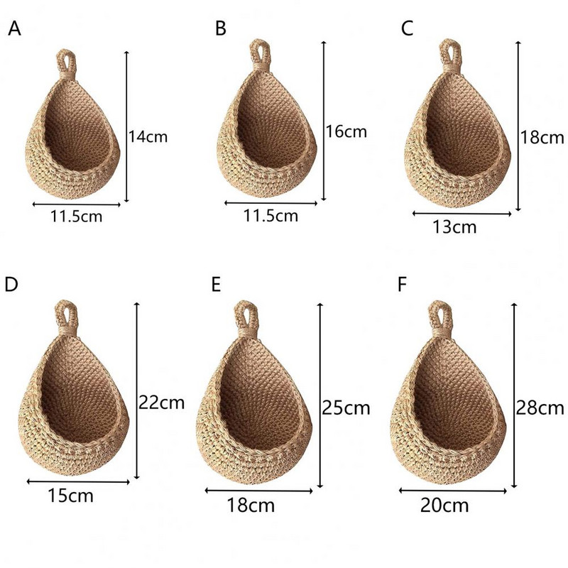 Elegáns függő kosár Tartós zöldségkosár, kézzel készített, nagy kapacitású, erős teherbírású függő gyümölcskosár