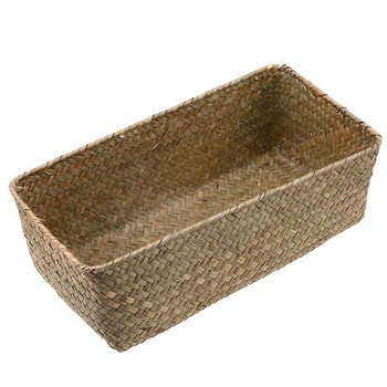 Малка плетена кошница Хляб с плодове Закуски Кутии за съхранение Контейнер за дистанционно управление Бельо Играчки Органайзер за козметика Ратанова кошница