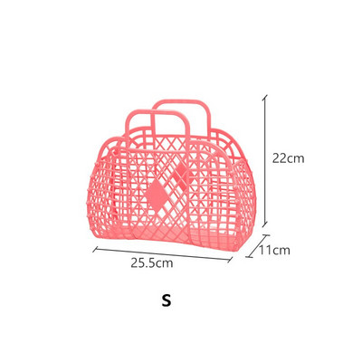 Coș de depozitare pentru cumpărături gol din plastic Geantă de capacitate mare Plasă pliabilă Organizatoare portabile din plastic Coșuri de depozitare
