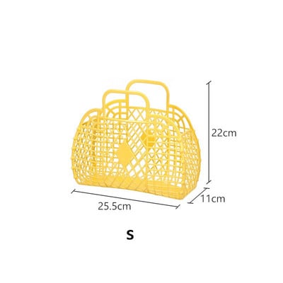 Coș de depozitare pentru cumpărături gol din plastic Geantă de capacitate mare Plasă pliabilă Organizatoare portabile din plastic Coșuri de depozitare