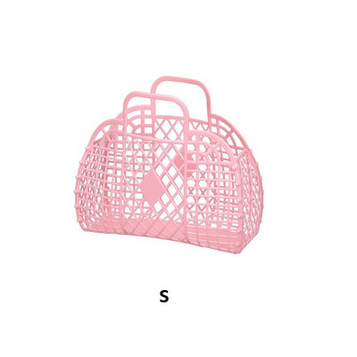 Coș de depozitare pentru cumpărături gol din plastic Geantă de capacitate mare Plasă pliabilă Organizatoare portabile din plastic Coșuri de depozitare