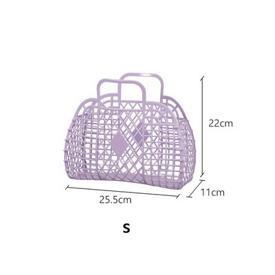 Coș de depozitare pentru cumpărături gol din plastic Geantă de capacitate mare Plasă pliabilă Organizatoare portabile din plastic Coșuri de depozitare