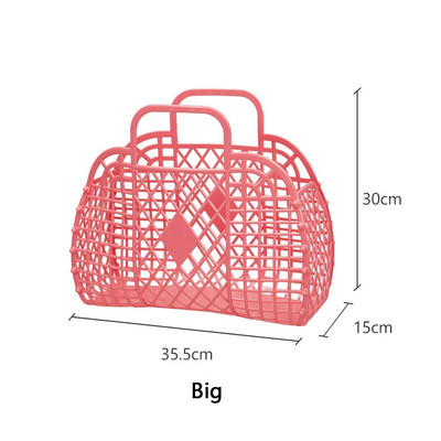 Coș de depozitare pentru cumpărături gol din plastic Geantă de capacitate mare Plasă pliabilă Organizatoare portabile din plastic Coșuri de depozitare