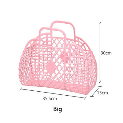 Coș de depozitare pentru cumpărături gol din plastic Geantă de capacitate mare Plasă pliabilă Organizatoare portabile din plastic Coșuri de depozitare