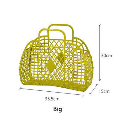 Coș de depozitare pentru cumpărături gol din plastic Geantă de capacitate mare Plasă pliabilă Organizatoare portabile din plastic Coșuri de depozitare