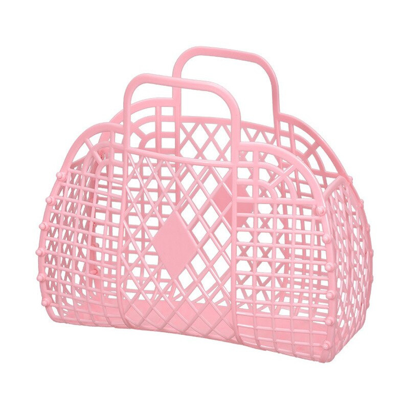 Coș de depozitare pentru cumpărături gol din plastic Geantă de capacitate mare Plasă pliabilă Organizatoare portabile din plastic Coșuri de depozitare