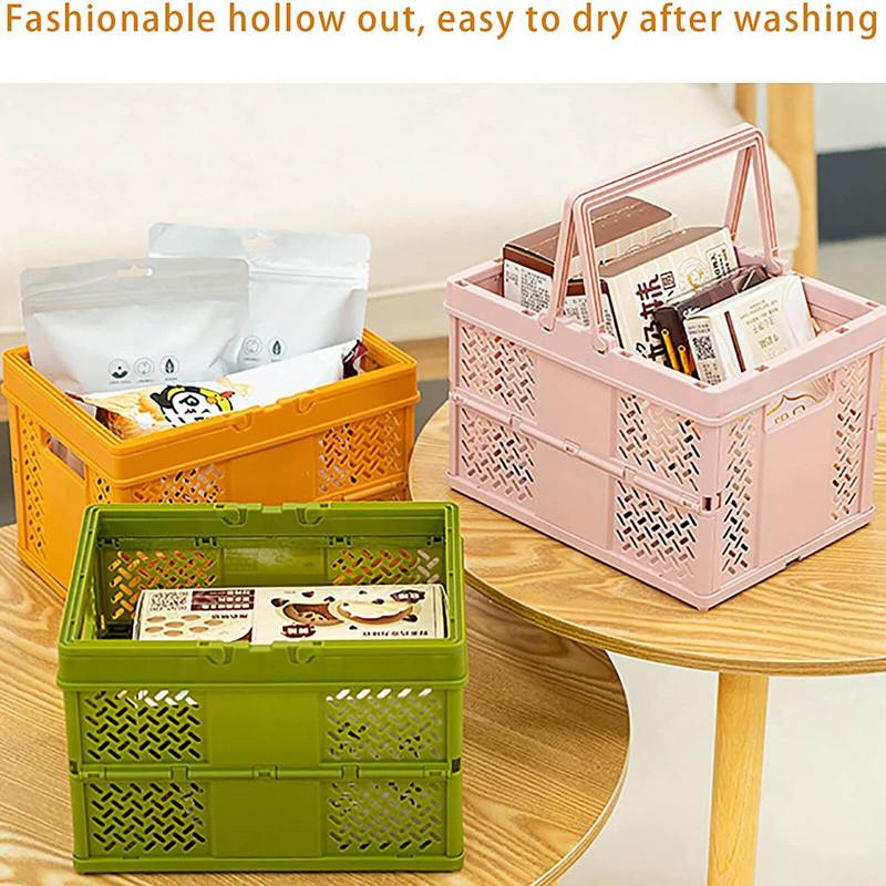 Ins Stolne plastične košare za pohranu Kutija za organizatore Sklopiva košara za pohranu igračaka s ručkom Košara za kutiju za pohranu u kupaonici