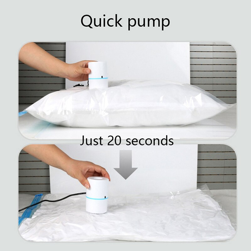 Suspausto maišelio elektrinis siurblys Kelioninis vakuuminis maišelio siurblys Mini vakuuminis sandariklis Mašinos vietos taupymo priemonė rūbams Maisto tvarkymo priemonė