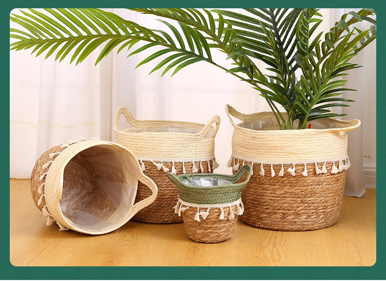 Pletena košara za pohranu Pletene košare za cvijeće od ratana Kuhinjski organizator za voće Igračke Posuda za pohranjivanje biljaka Uređenje doma za hotele