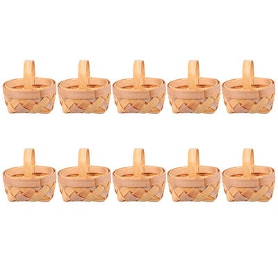 Mini drvene košare od 10 komada, kućne košare za piknik, sitne potrepštine za zabavu