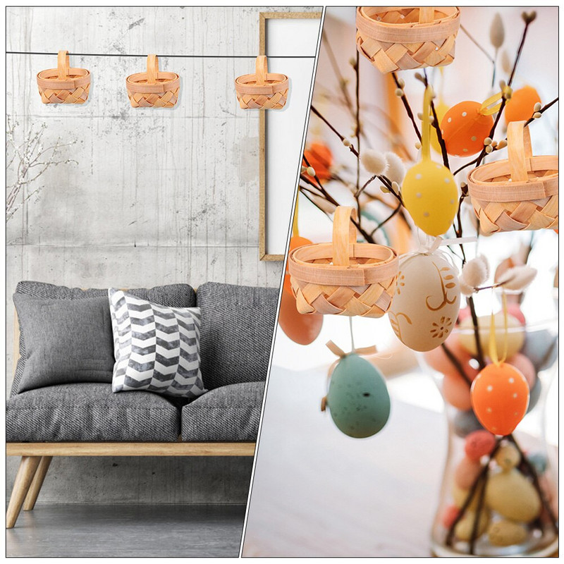 Mini drvene košare od 10 komada, kućne košare za piknik, sitne potrepštine za zabavu