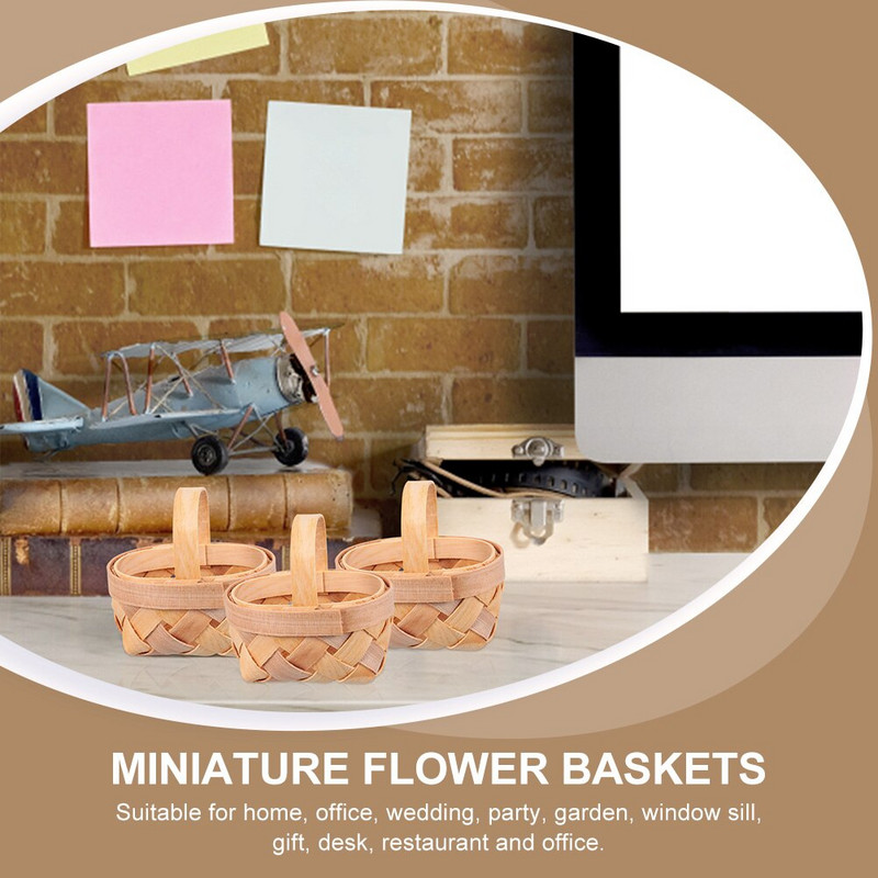 Mini drvene košare od 10 komada, kućne košare za piknik, sitne potrepštine za zabavu