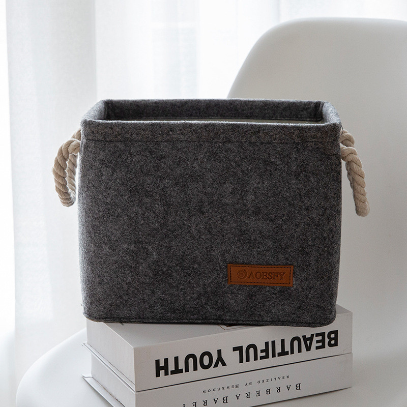 Haine murdare din fetru portabil Coș de rufe pliabil pentru acasă dreptunghi rotund copii jucării cărți articole diverse coșuri de depozitare