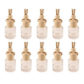 10 tk auto rippuv klaaspudel, tühi parfüümi aroomiteraapia dosaator, täidetav eeterlike õlide difuusor õhuvärskendaja ripats