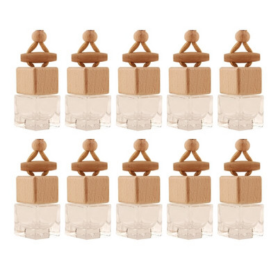 10 tk auto rippuv klaaspudel, tühi parfüümi aroomiteraapia dosaator, täidetav eeterlike õlide difuusor õhuvärskendaja ripats