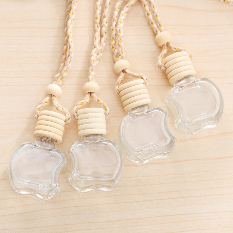 10 tk auto rippuv klaaspudel, tühi parfüümi aroomiteraapia dosaator, täidetav eeterlike õlide difuusor õhuvärskendaja ripats