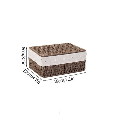 Käsitsi kootud hoiukast rotangist hoiukorvid kaanega Punutud lauaarvutid Mitmesugused kosmeetikatooted Korraldaja riided suupistete mänguasjade hoiukarp