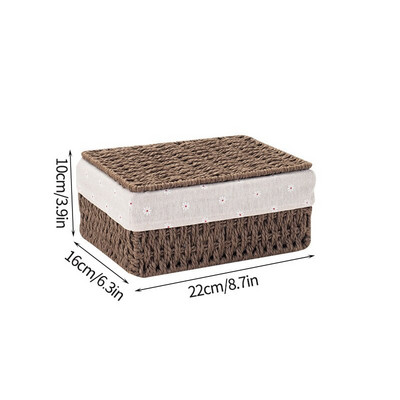 Käsitsi kootud hoiukast rotangist hoiukorvid kaanega Punutud lauaarvutid Mitmesugused kosmeetikatooted Korraldaja riided suupistete mänguasjade hoiukarp