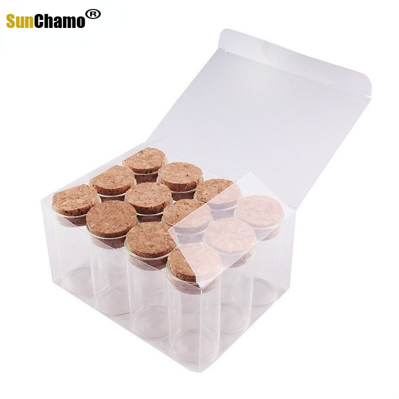 30x60mm mini klaasist soovipudel korgist korgiga Läbipaistvad triivivad väikesed pudelid kodukaunistuse tarvikute jaoks 12 tk/komplekt kaunistuseks