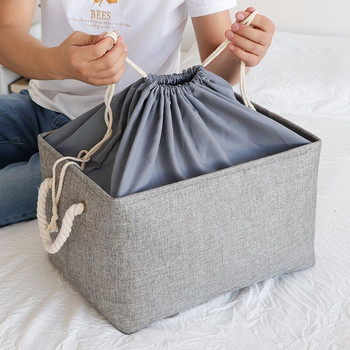 Голяма сгъваема сгъваема кошница за съхранение на спално бельо Чаршаф за дрехи Държач за кошница за пране Органайзер Кутия с капак за спални