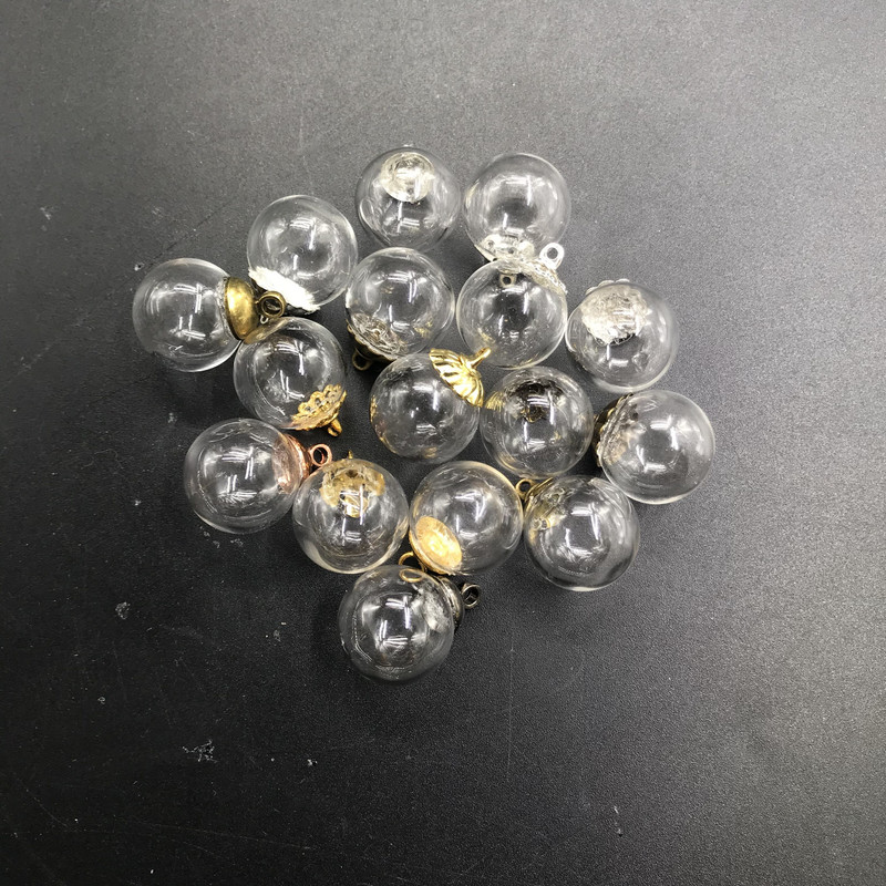 10 tk 16 mm minitühjad klaaskuulipudelid rippuvad amuletid viaalid soovipudelid läbipaistvast klaasist maakera mullkristallkerad vaba korgiga