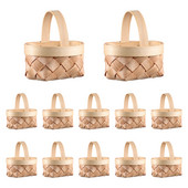 Korvikorvid Kootud minipikniku lihavõtted pisikeste käsitööde jaoks Väike puidust miniatuur koos lilledega puidust soosib peo vitstest käepidemed