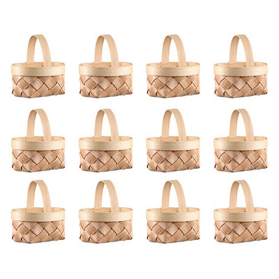 Korvikorvid Kootud minipikniku lihavõtted pisikeste käsitööde jaoks Väike puidust miniatuur koos lilledega puidust soosib peo vitstest käepidemed