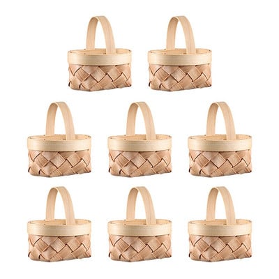 Korvikorvid Kootud minipikniku lihavõtted pisikeste käsitööde jaoks Väike puidust miniatuur koos lilledega puidust soosib peo vitstest käepidemed