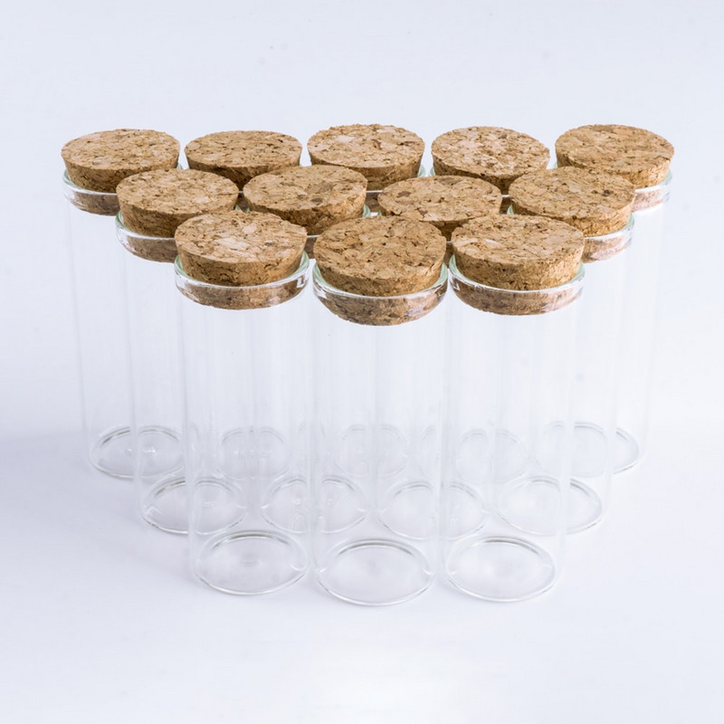 12 tk 30 * 80 mm 40 ml säilitusklaasist pudelid korgikorgiga pisikesed pudelipurgi mahutid klaasist maitseaineviaalid käsitööna valmistatud väikesed purgid