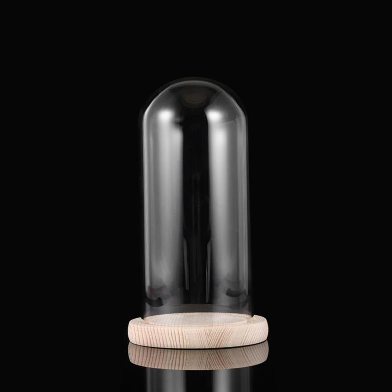 Stiklinis dangtelis kupolas gėlių stiklainis varpelis Cloche permatomas vitrina pagrindiniam stovui Knygų kupolai Žvakių stalo centrinė Kalėdų detalė