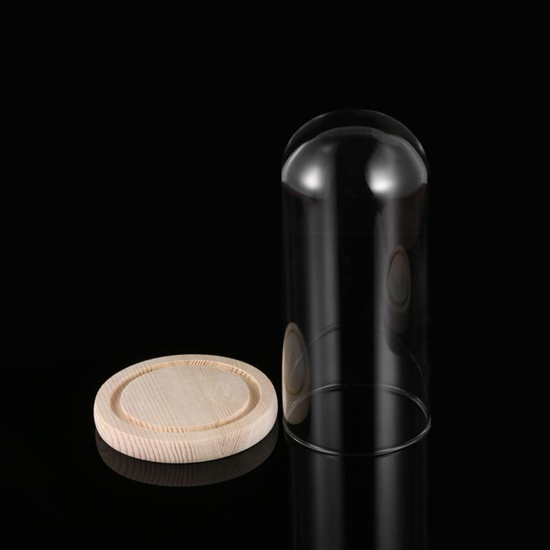 Stiklinis dangtelis kupolas gėlių stiklainis varpelis Cloche permatomas vitrina pagrindiniam stovui Knygų kupolai Žvakių stalo centrinė Kalėdų detalė