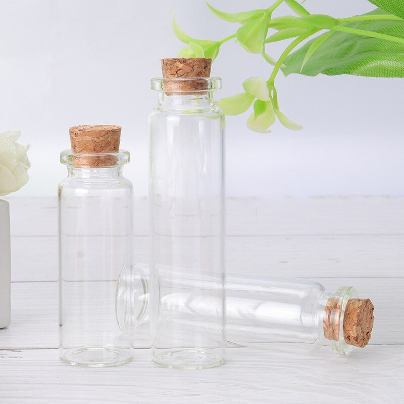 10tk 20ml 22*80mm uus mini klaaspudel klaaspudel korgist pulmaklaaspurgiga väikesed pudelid pulmakingitus külalistele