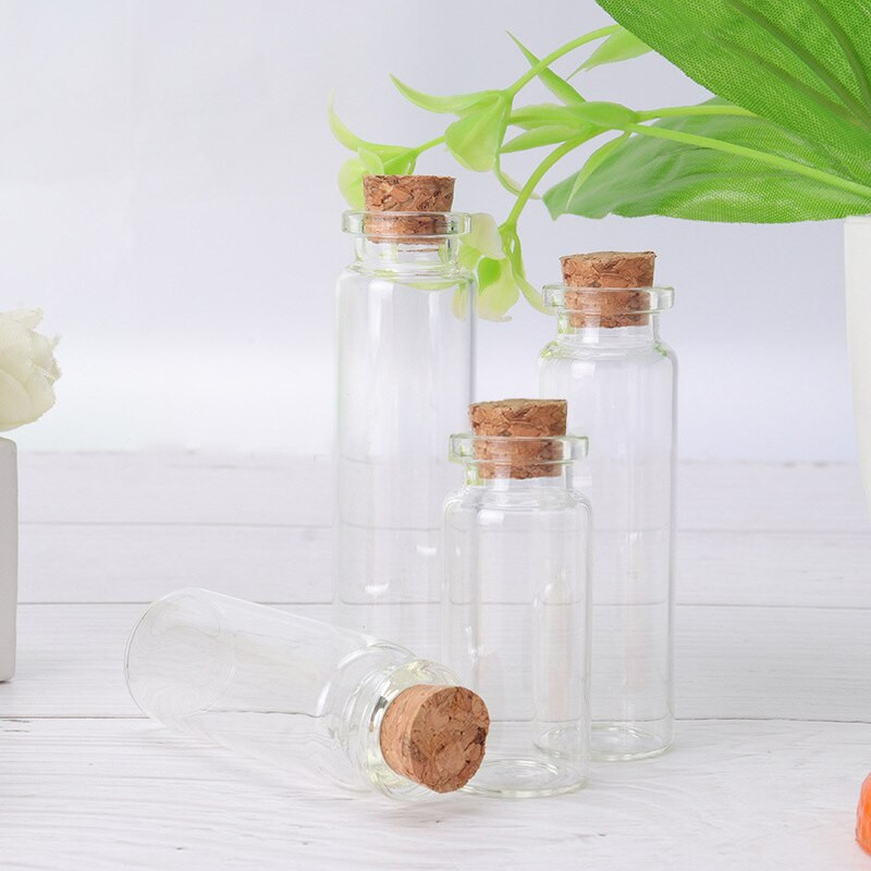 10tk 20ml 22*80mm uus mini klaaspudel klaaspudel korgist pulmaklaaspurgiga väikesed pudelid pulmakingitus külalistele