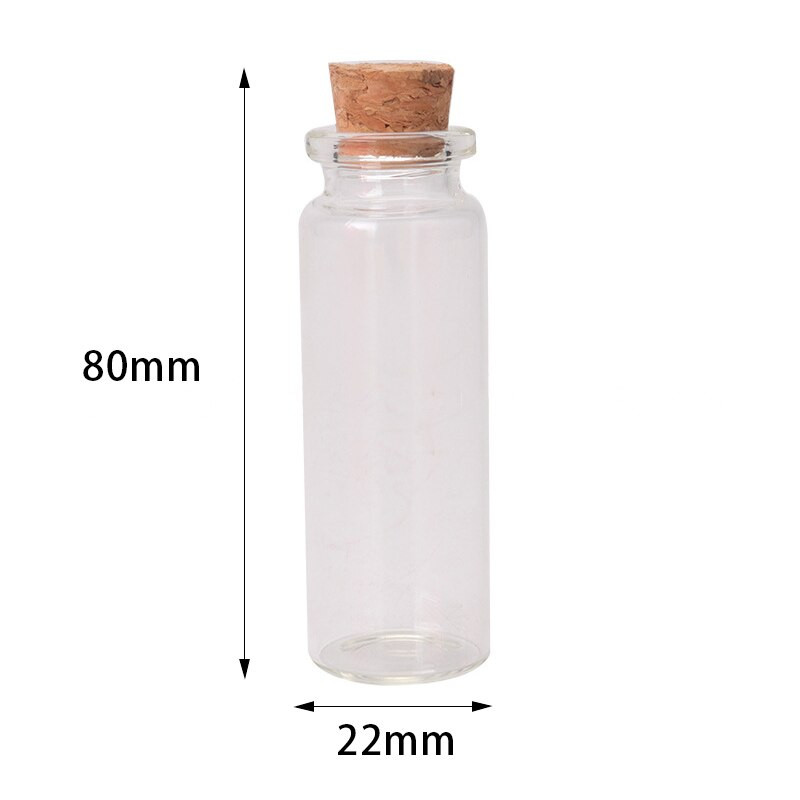10tk 20ml 22*80mm uus mini klaaspudel klaaspudel korgist pulmaklaaspurgiga väikesed pudelid pulmakingitus külalistele