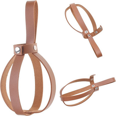 Srednjovjekovna okrugla boca za napitak s plutom DIY parfem cvjetni aranžman Ukrasna boca Retro kožni držač Rekviziti za igru