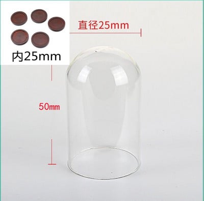 5X moderna ručno izrađena staklena kupola navlaka za suho cvijeće vaza s drvenom bazom Landcrape figurice Prikaz modela Umjetničko djelo Kuća za lutke Igračka