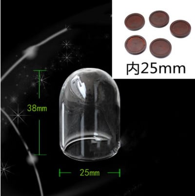 5X moderna ručno izrađena staklena kupola navlaka za suho cvijeće vaza s drvenom bazom Landcrape figurice Prikaz modela Umjetničko djelo Kuća za lutke Igračka