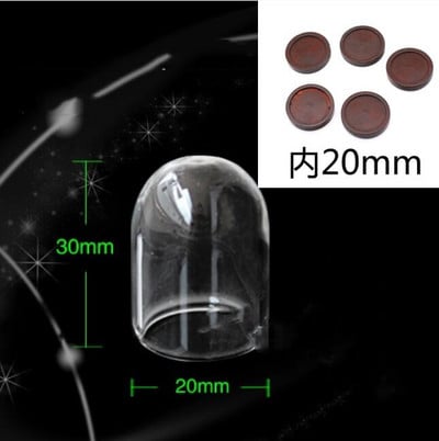 5X moderna ručno izrađena staklena kupola navlaka za suho cvijeće vaza s drvenom bazom Landcrape figurice Prikaz modela Umjetničko djelo Kuća za lutke Igračka