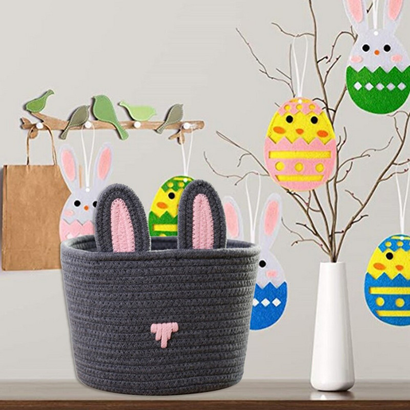 Mielos zuikio ausytės Sandėliavimo krepšelis Animacinių filmų apvalus organizatorius kibiras Drabužiai vaikams žaislas didelės talpos saugykla Namų laikymo reikmenys