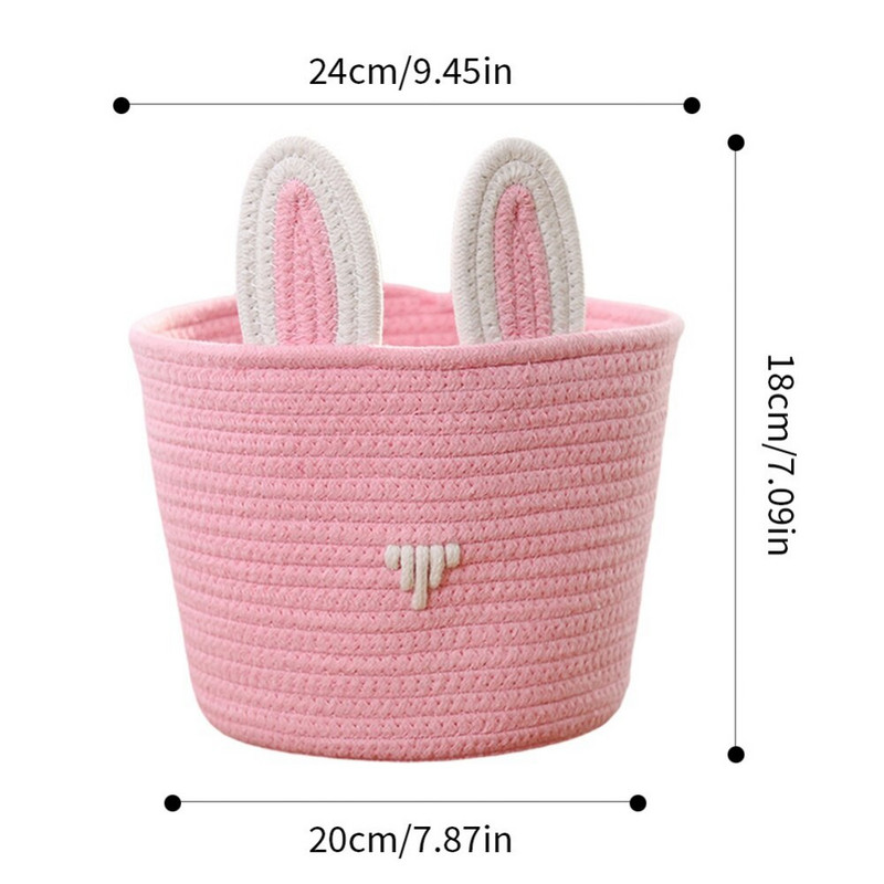 Mielos zuikio ausytės Sandėliavimo krepšelis Animacinių filmų apvalus organizatorius kibiras Drabužiai vaikams žaislas didelės talpos saugykla Namų laikymo reikmenys