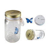 „Mason Jar Butterfly Bottle“ kūrybinė dovana „Butterfly Fly“ subtilus ornamentas, stiklinis butelis miegamojo namų dekoras