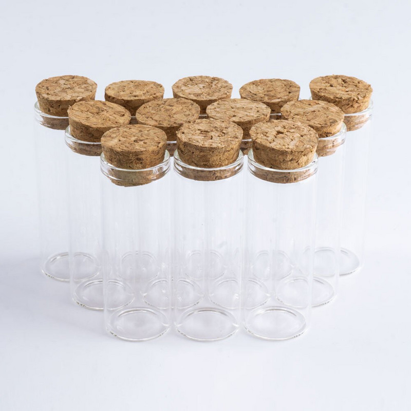 12db 12ml-es barkácsolás mini üvegpalackok parafa dugós 22*60mm-es kémcső fűszeres üvegek kis átlátszó ajándék tartály